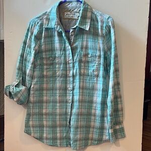 Aventura Plaid Button Down Shirt - Teal and Red